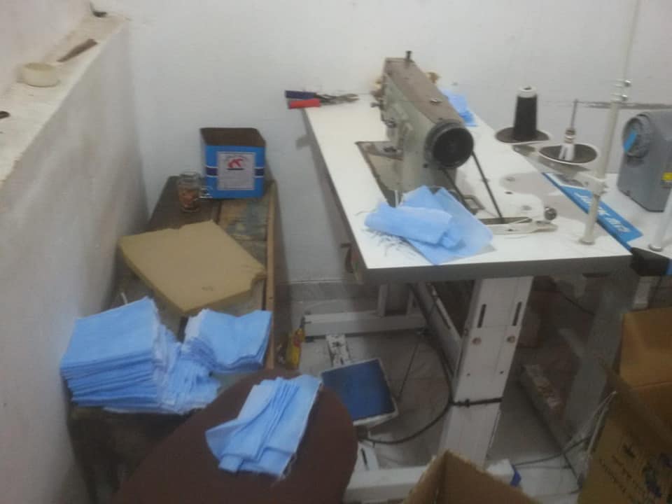 ضبط ورشة لتصنيغ الكمامات بدون ترخيص بالدقهلية