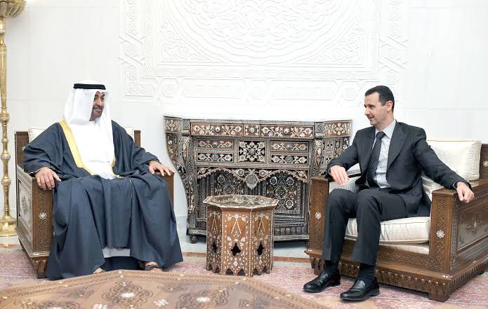 لقاء سابق بين الأسد وبن زايد 