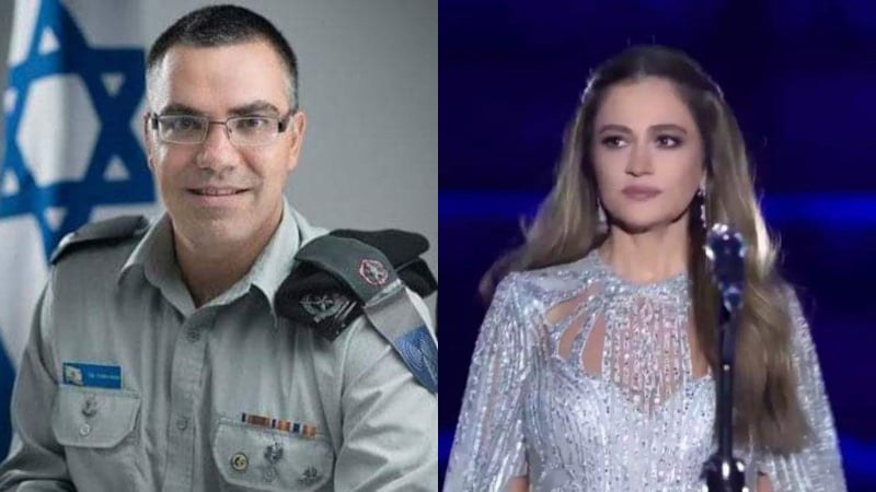 الفنانة جوليا بطرس وأفيخاي أدرعي