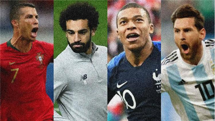 محمد صلاح وميسي ورونالدو ومبابي 