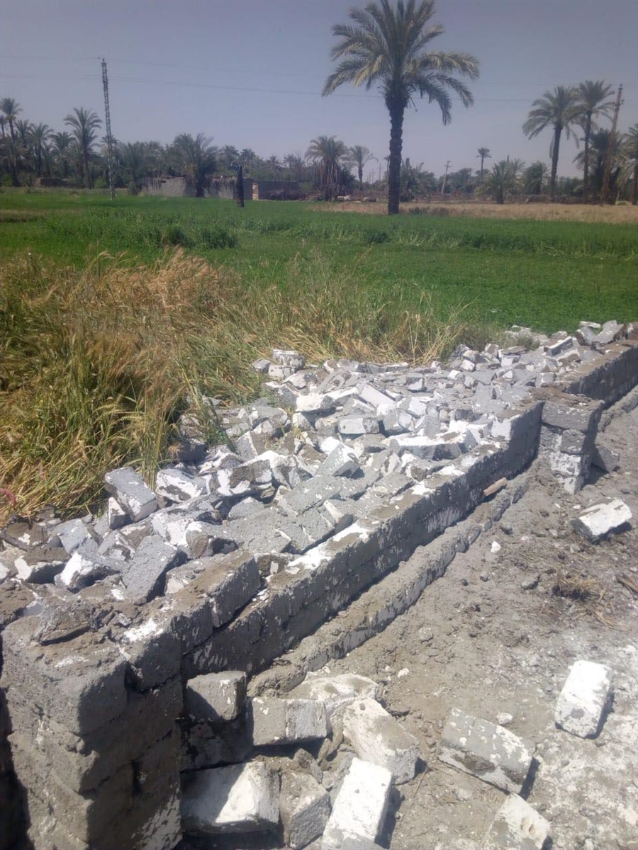 ازالة التعديات على الاراضي الزراعية 