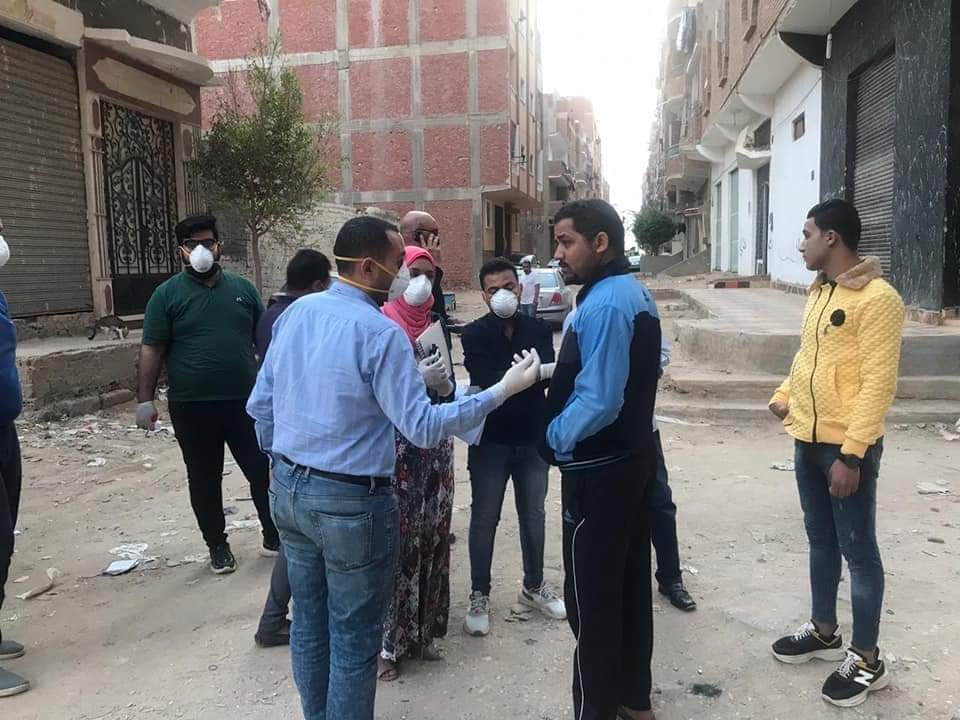 منطقة أول سيدة تصاب بفيروس كورونا في السويس