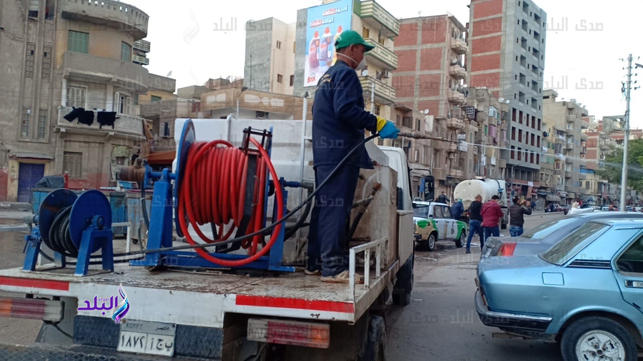 تطهير وتعقيم جماعى للشوارع والميادين والمنازل بالبحيرة