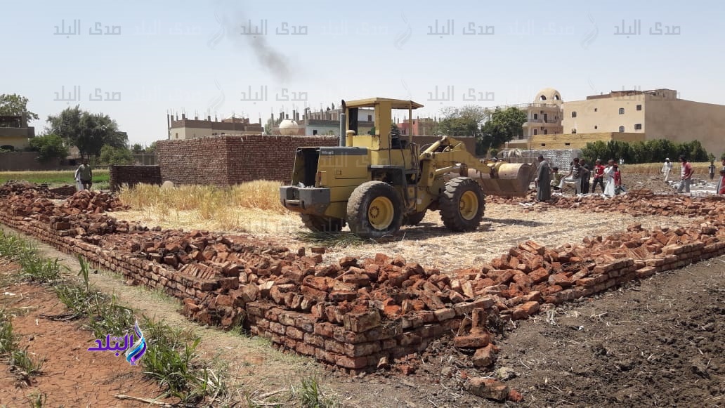 إزالة 5 حالات تعدي على الاراضي الزراعية بالأقصر فى المهد