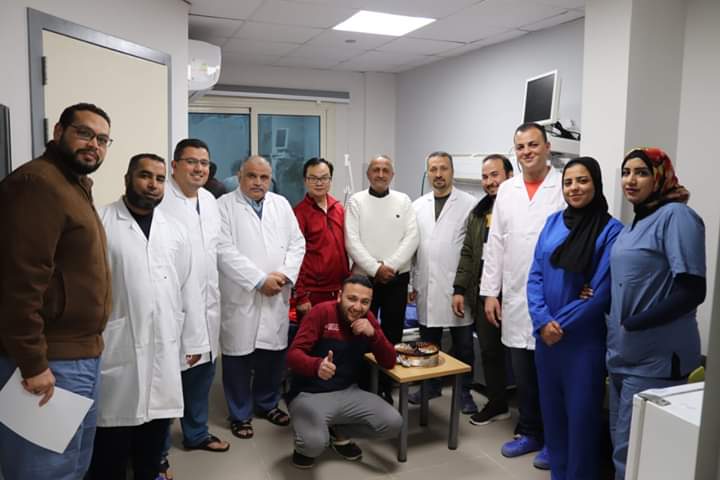 الاطقم الطبية بمستشفى العزل بالنجيلة 
