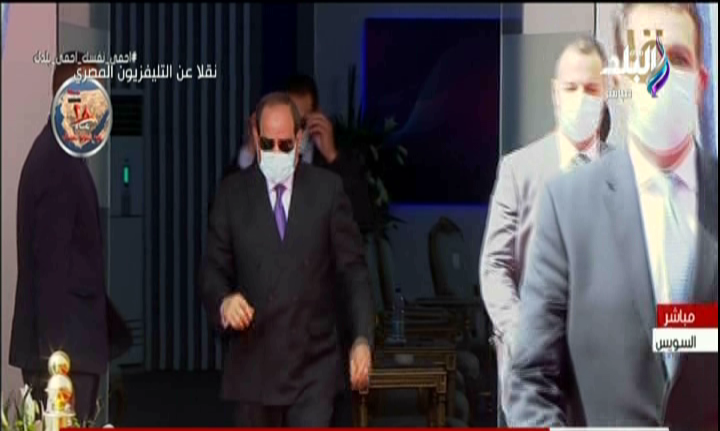 لحظة وصول الرئيس السيسي