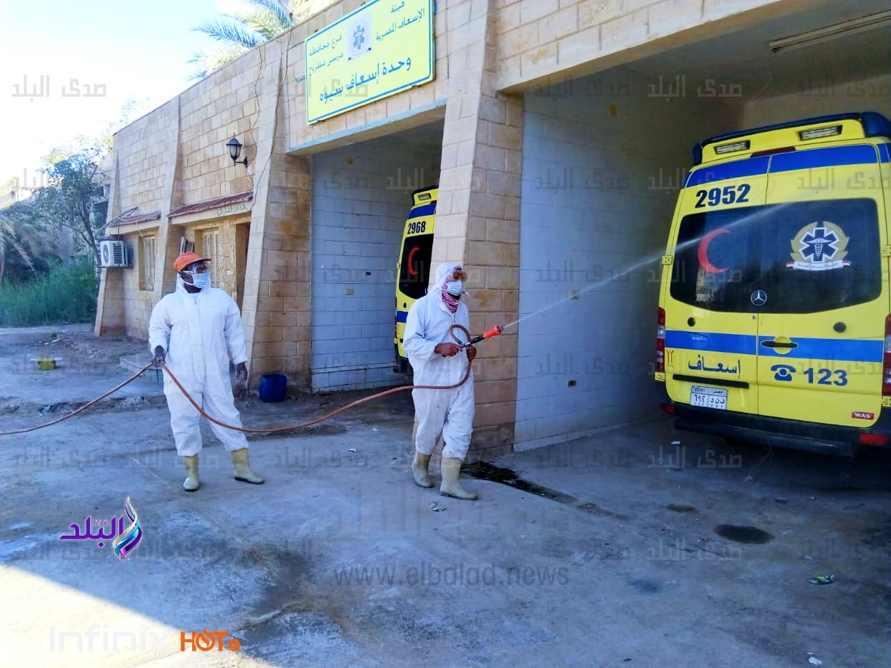 رش وتطهير مستشفي واسعاف واحة سيوة