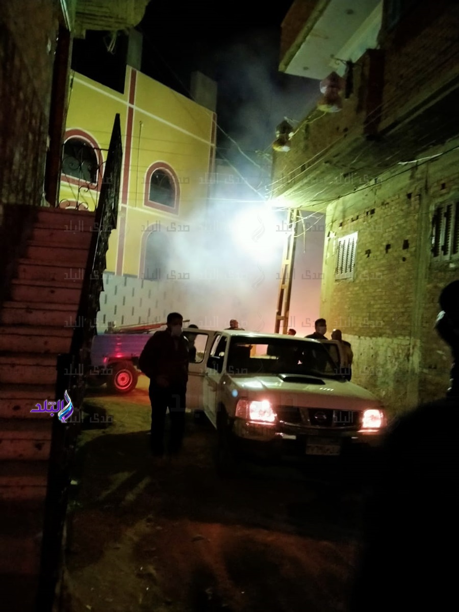 تعقيم وتطهير قرية الحوض الطويل في منيا القمح