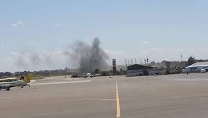 قصف بمطار معيتيقية