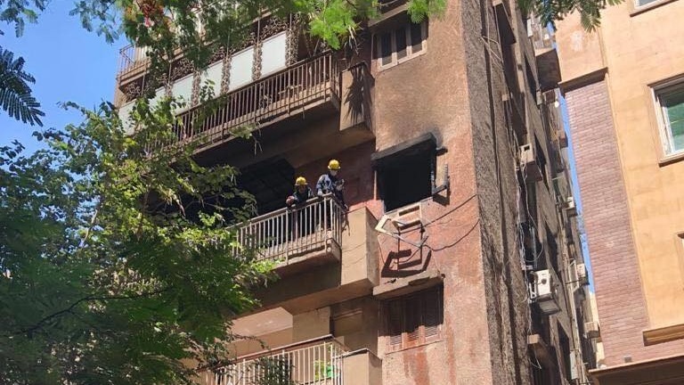 حريق شقة الدقى 