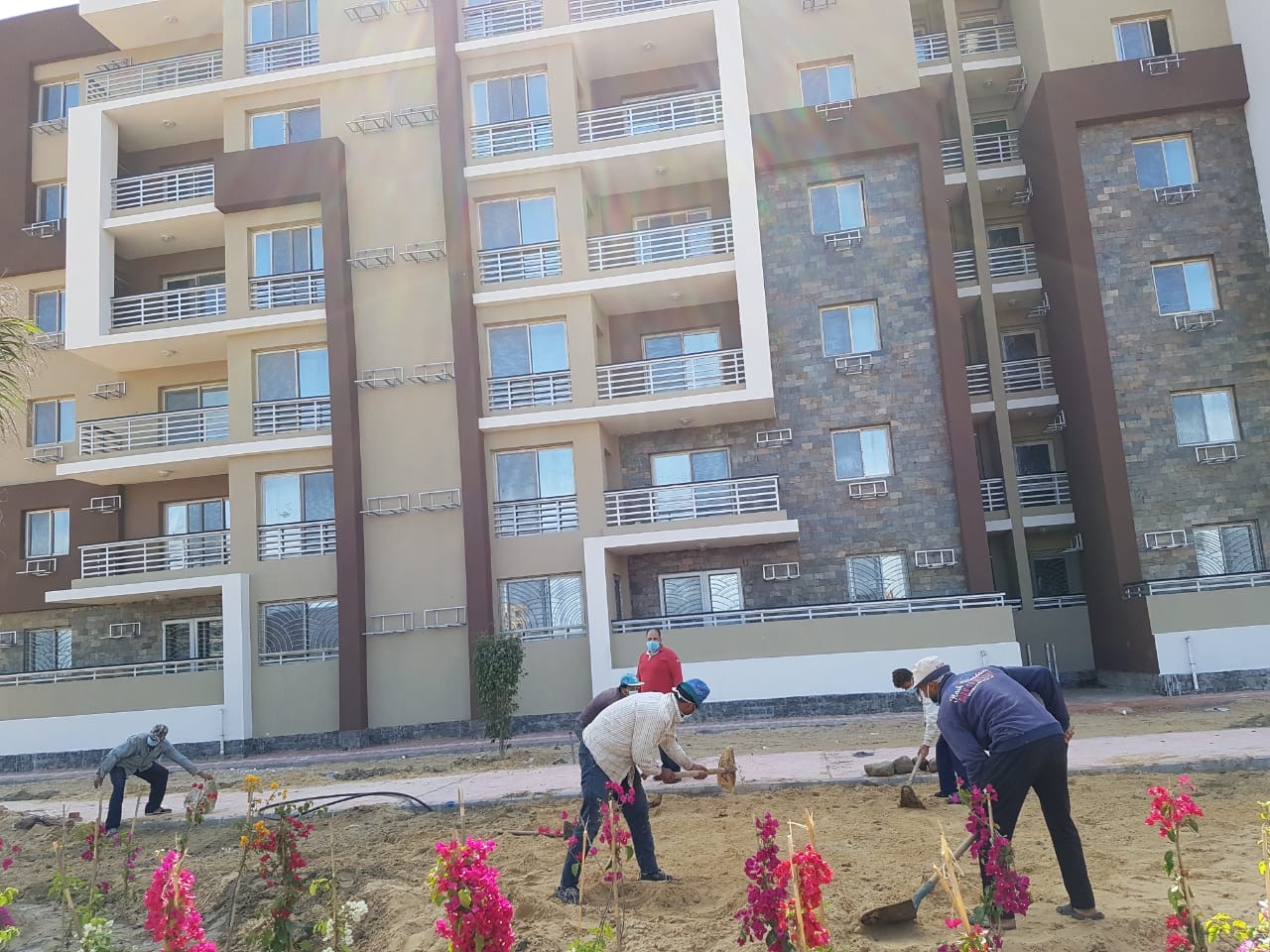 جانب من أعمال التنسيق لموقع مشروع جنة