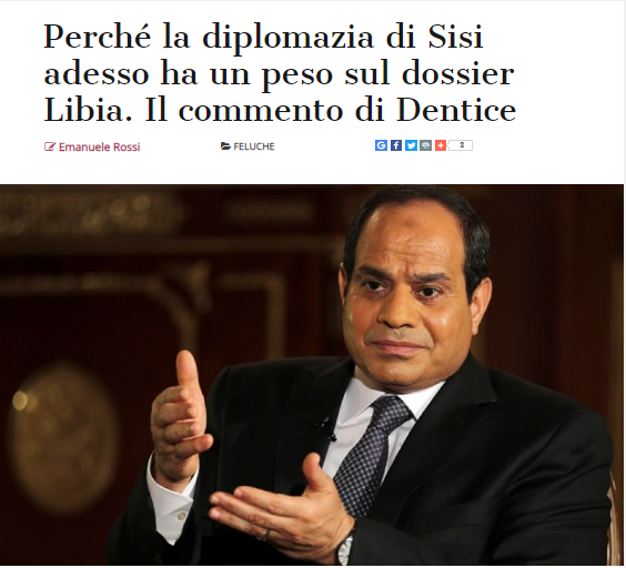 فوماتشي: دبلوماسية السيسي لها تأثير على الملف الليبي -دنتيس 