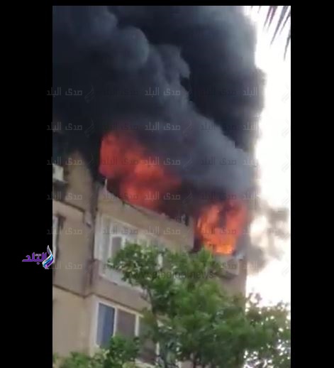 حريق هائل بعمارات العبور