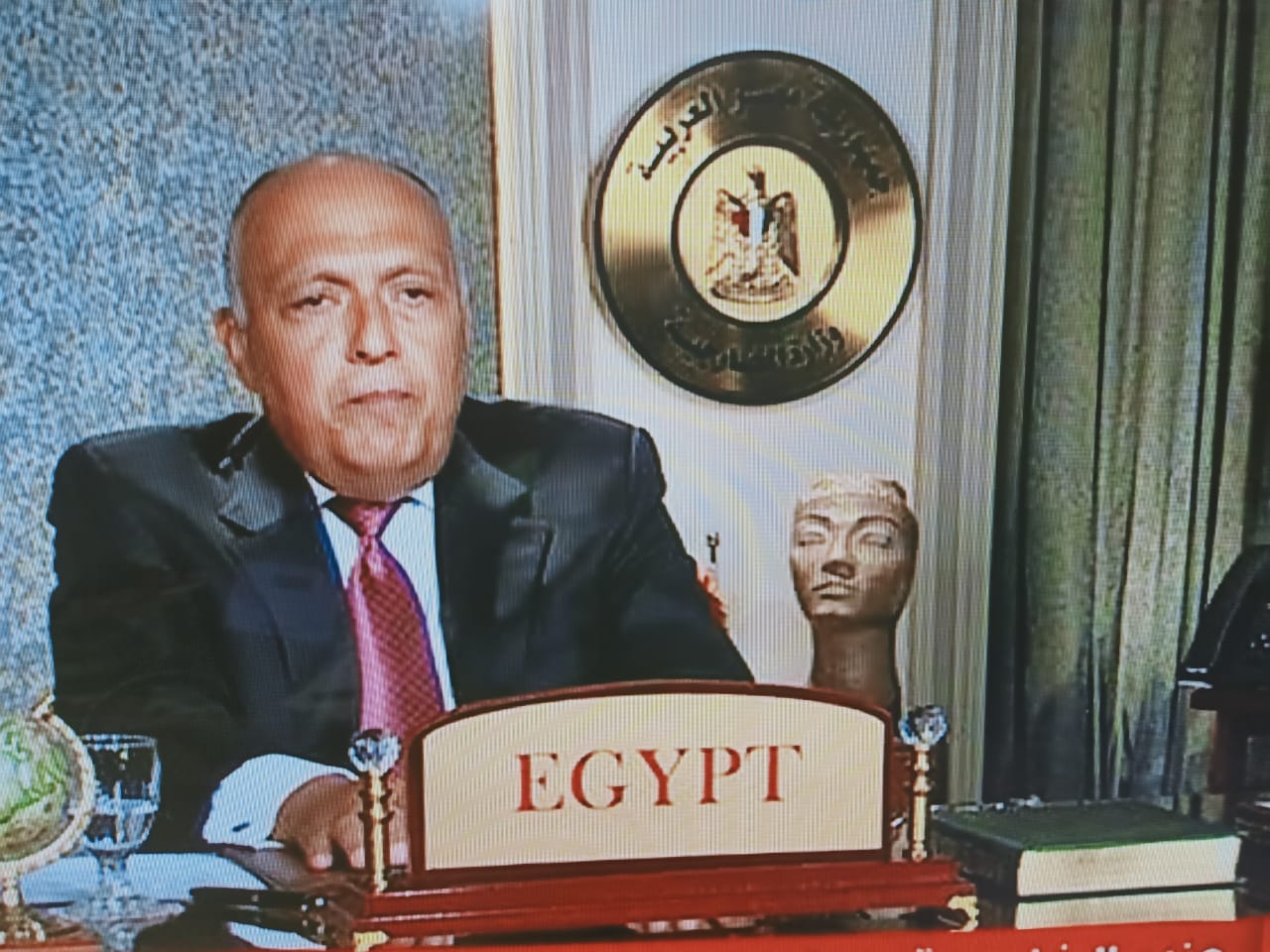 الوزير سامح شكري خلال الإفادة