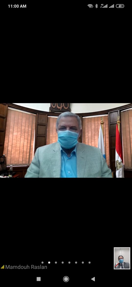 رسلان خلال الاجتماع عبر الفيديوكونفرانس