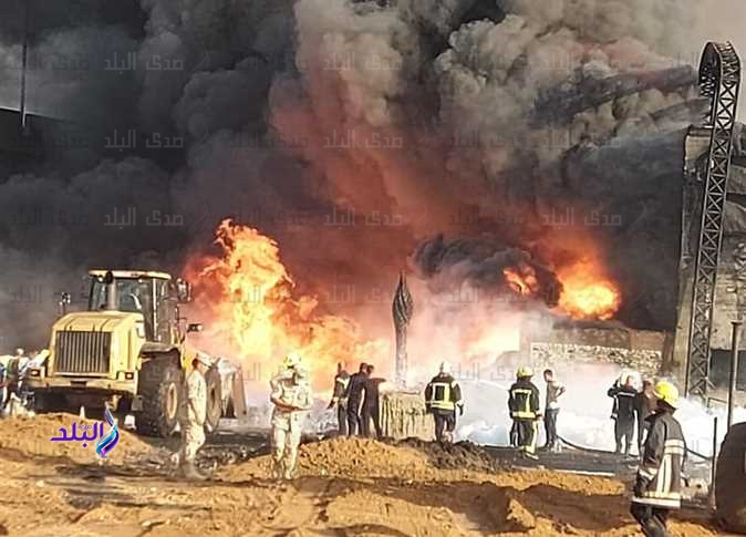 حريق مازوت طريق الاسماعلية 
