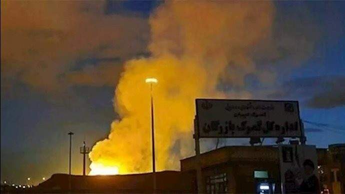 حريق في سوق بطهران