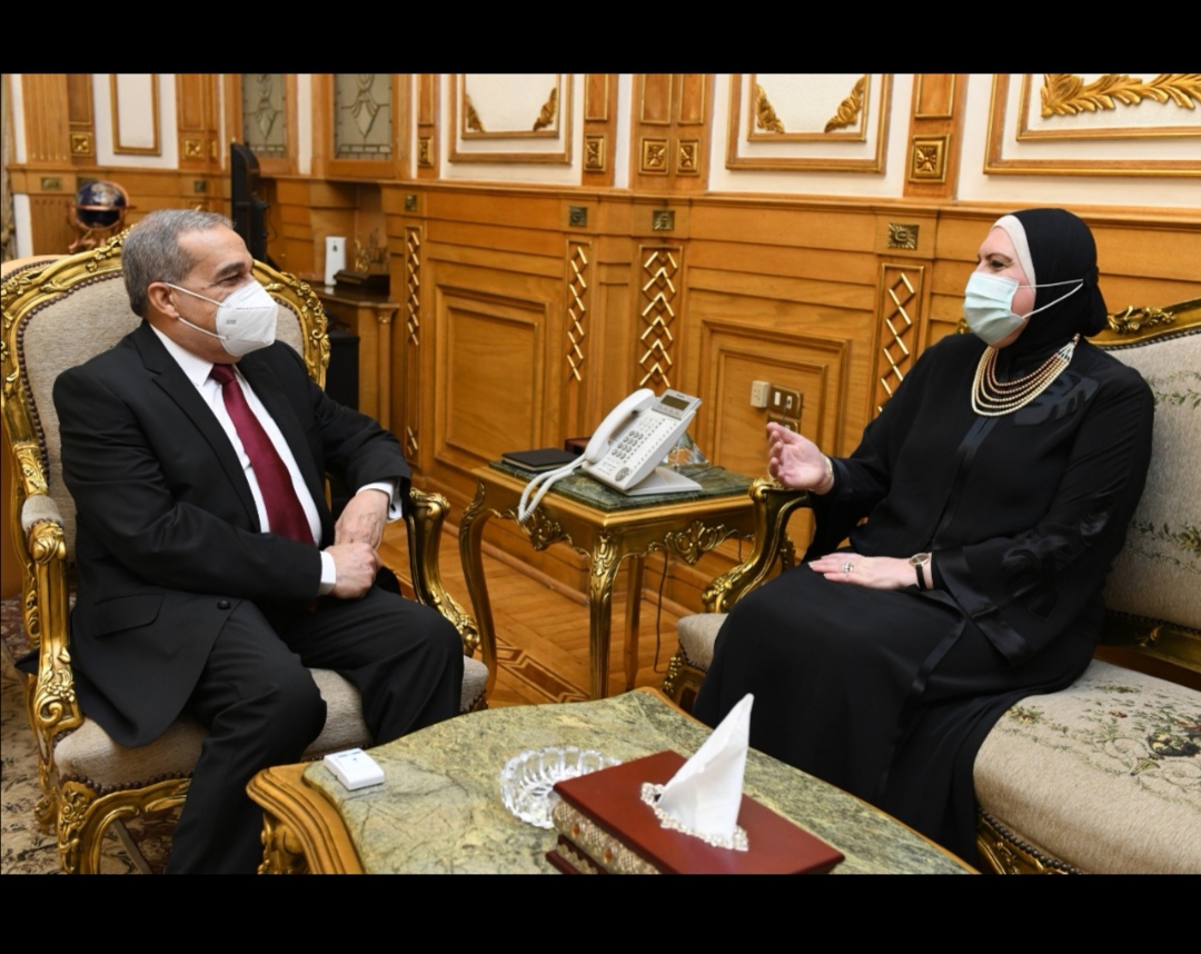 وزير الإنتاج الحربي وزيرة التجارة والصناعة