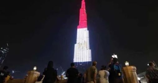 برج خليفة يتزين بعلم مصر