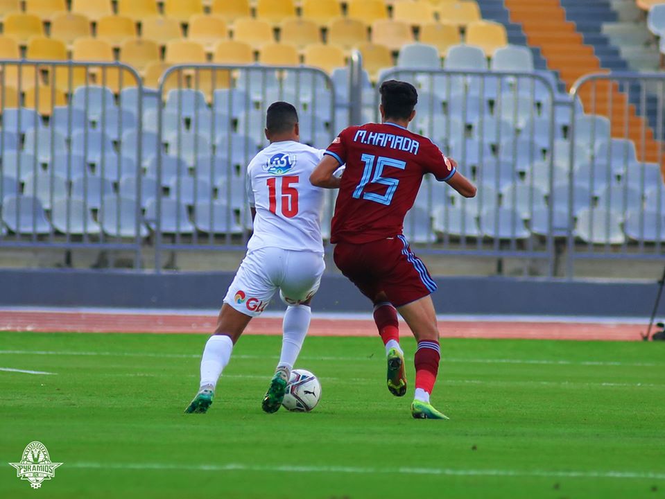 جانب من مباراة الزمالك وبيراميدز 