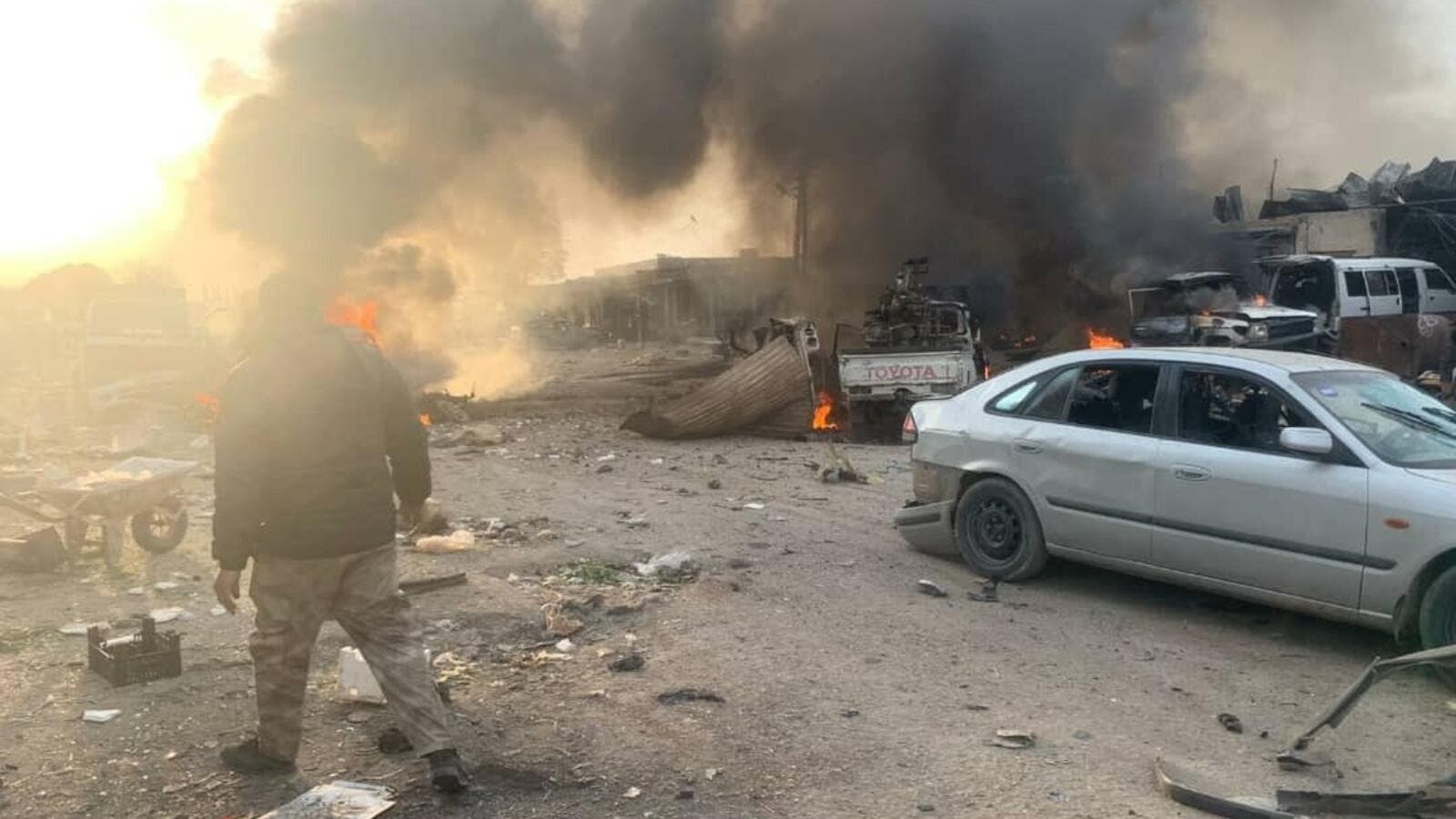 مصرع وإصابة مدنيين فى انفجار دارجة نارية مفخخة في رأس العين 