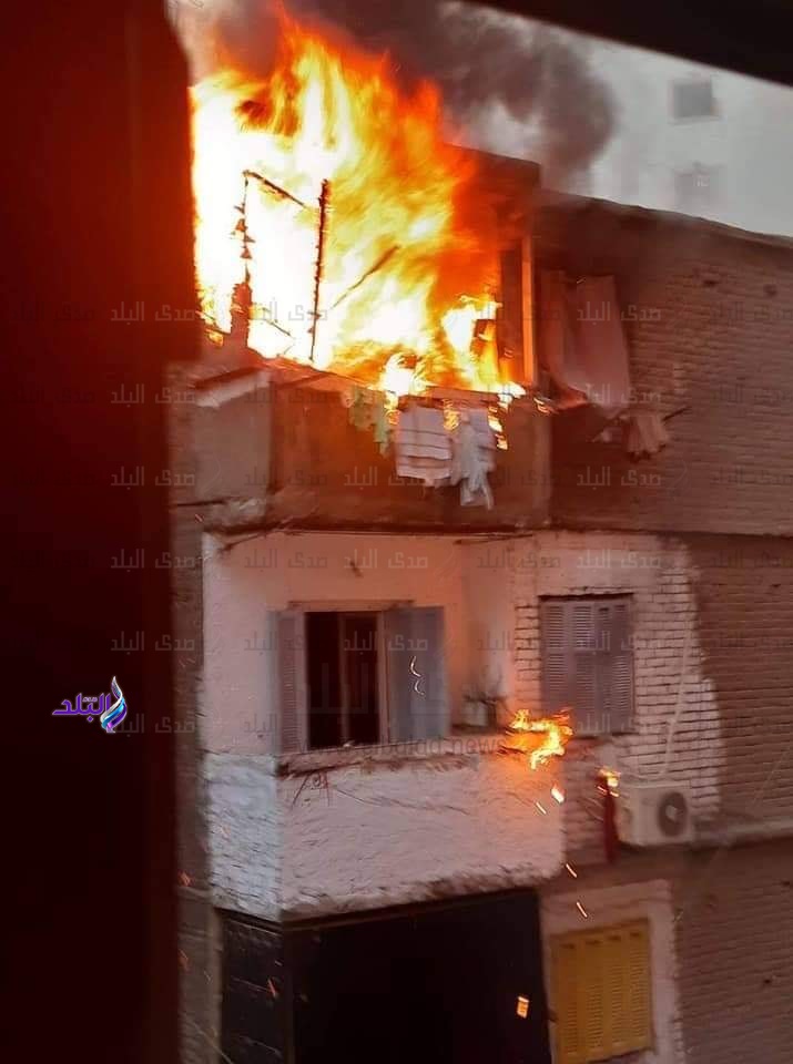 حريق شقة بمنطقة الشرابية