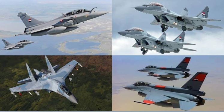 صورة مجمعة لطائرات القوات الجوية المصرية