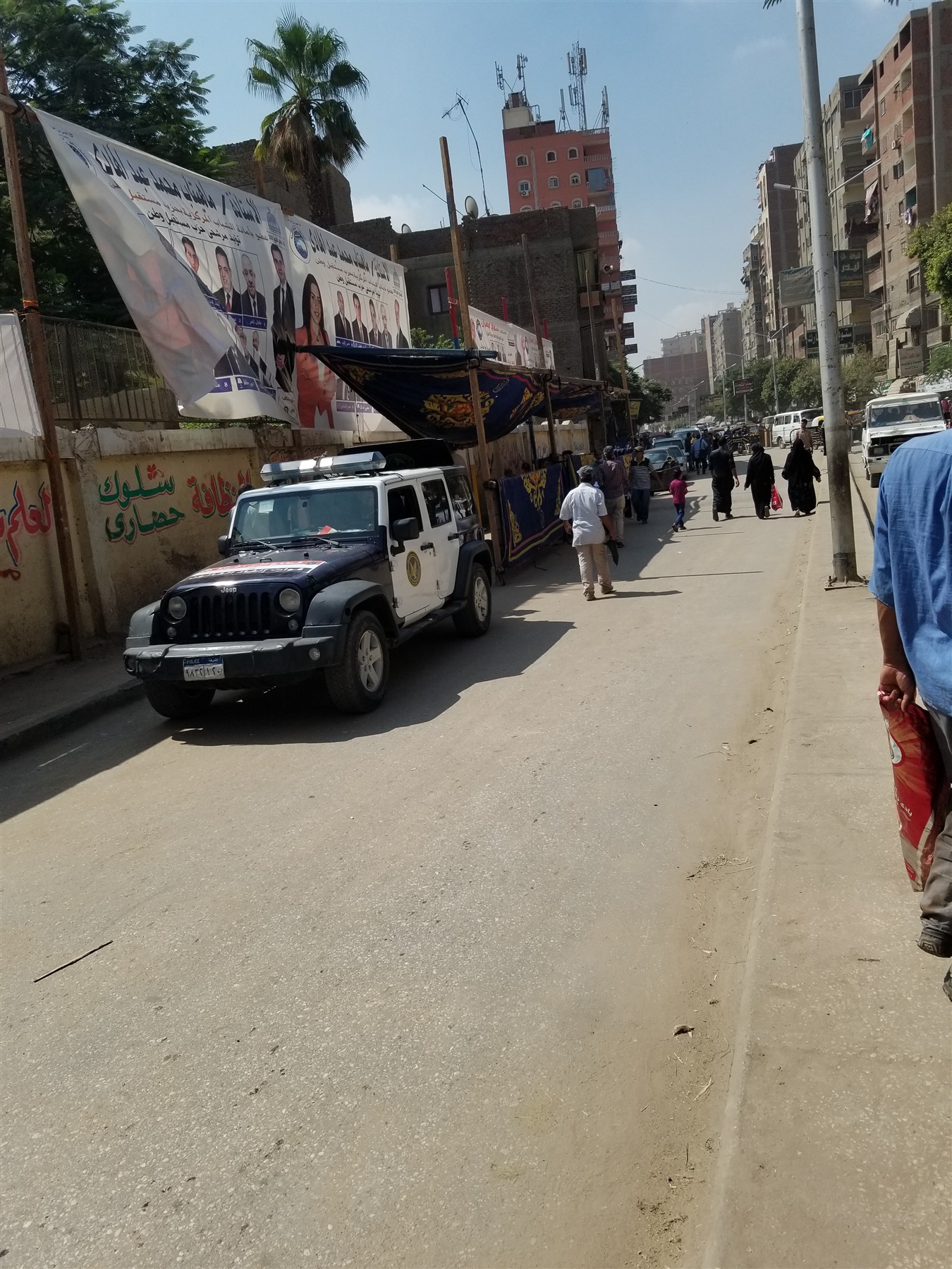 جانب من الاجراءات الأمنية بدائرة المنيب