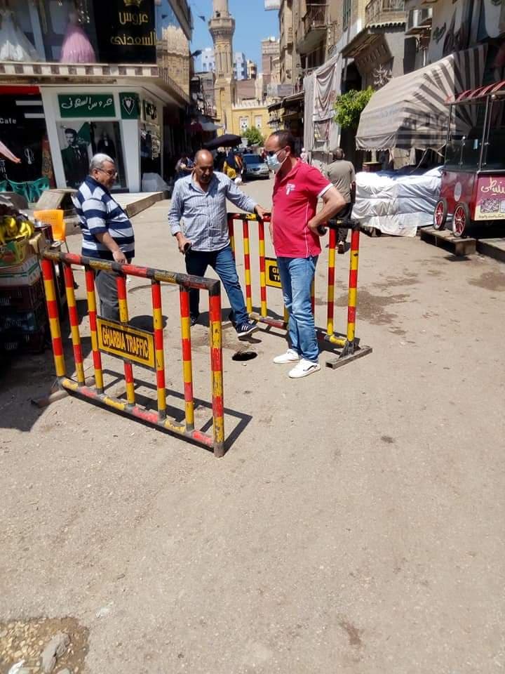 هبوط أرضي بميدان الشون بمدينة المحلة الكبري