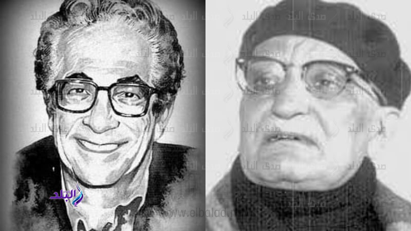 الأديبين عباس العقاد وأنيس منصور