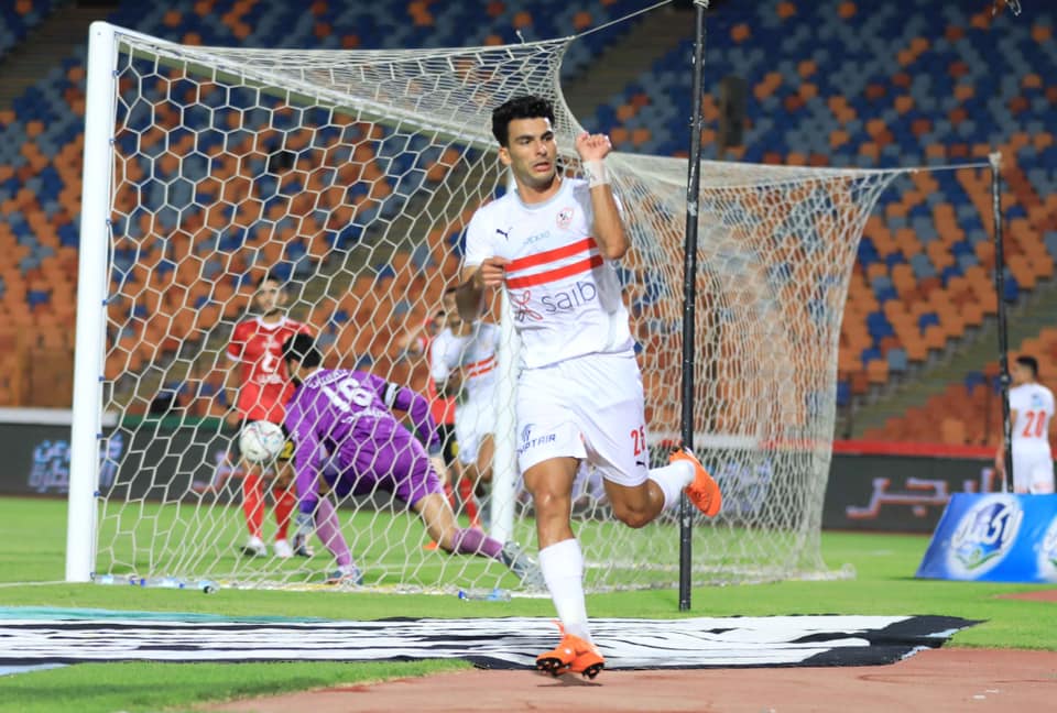 فرحة زيزو بهدف الزمالك الأول فى شباك الأهلي