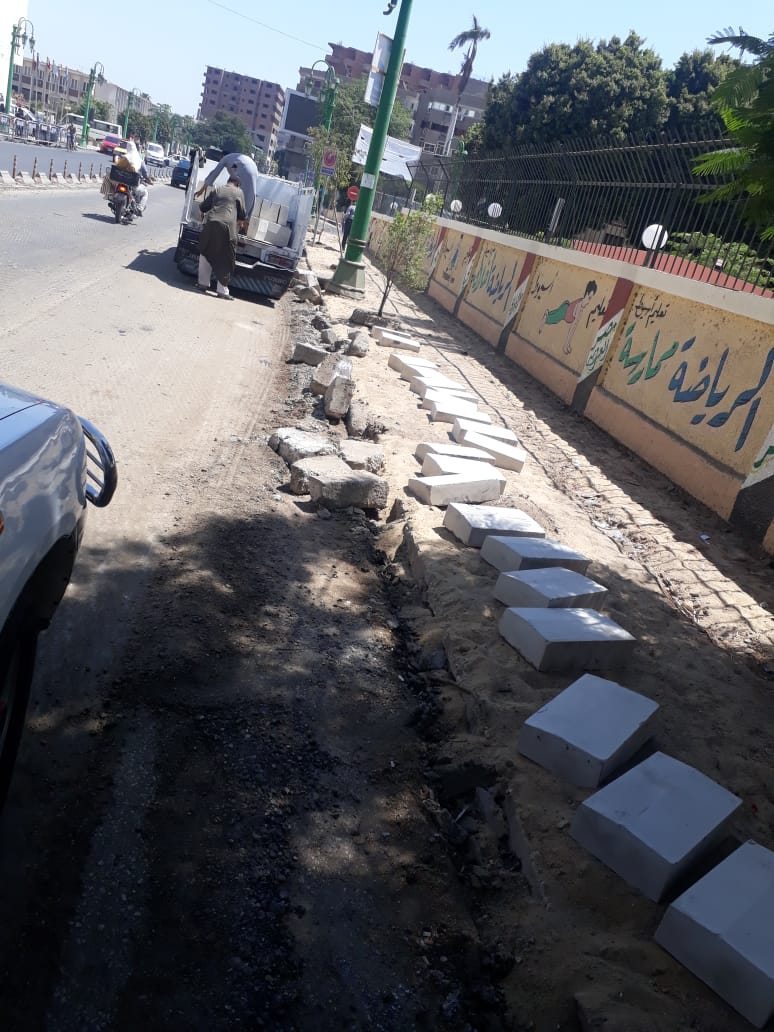 أعمال الرصف في أسيوط