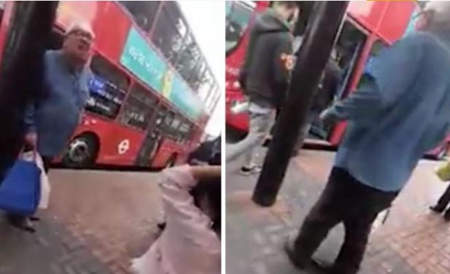 عجوز يهاجم مسلمة