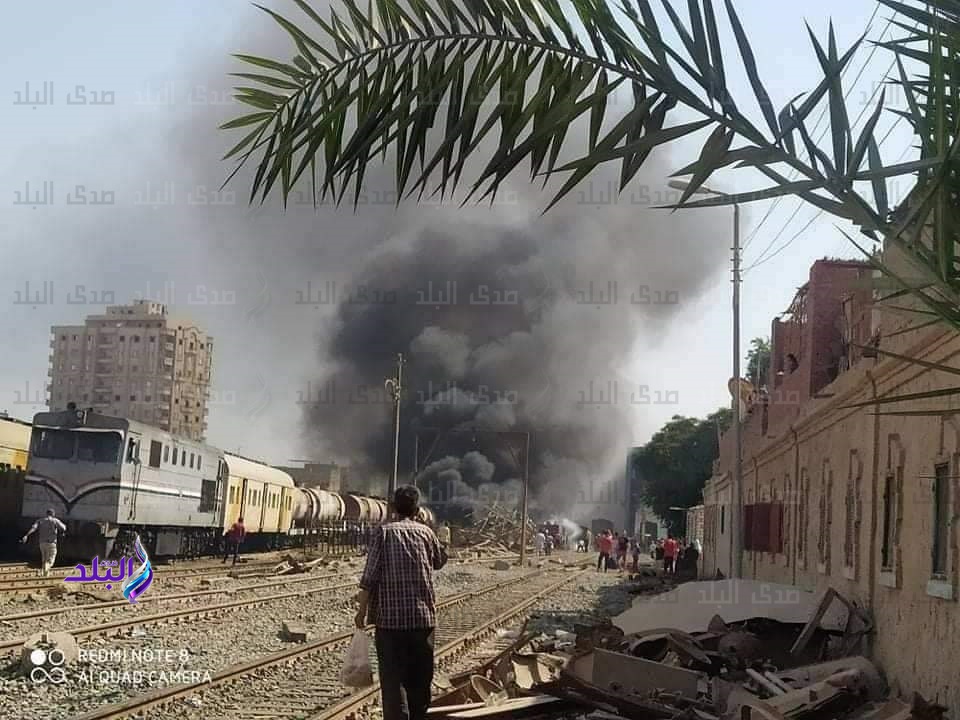 حريق ورشة قطارات الوسطى