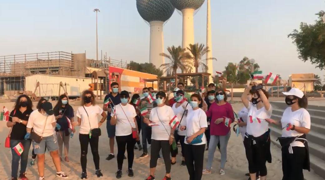 سيدات لبنان ينظفن شاطئ ابراج الكويت