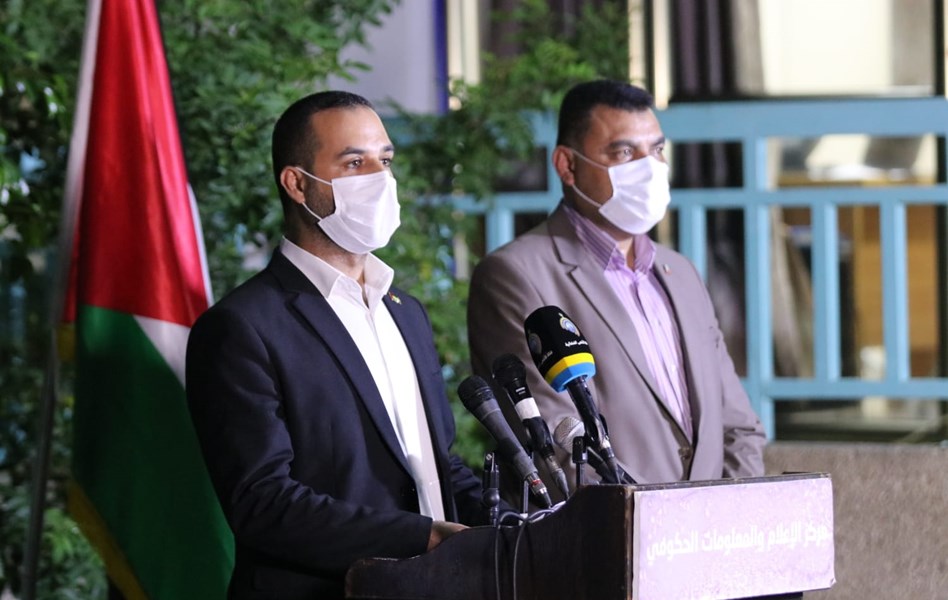 جانب من المؤتمر الصحفي لوزارة الداخلية الفلسطينية 