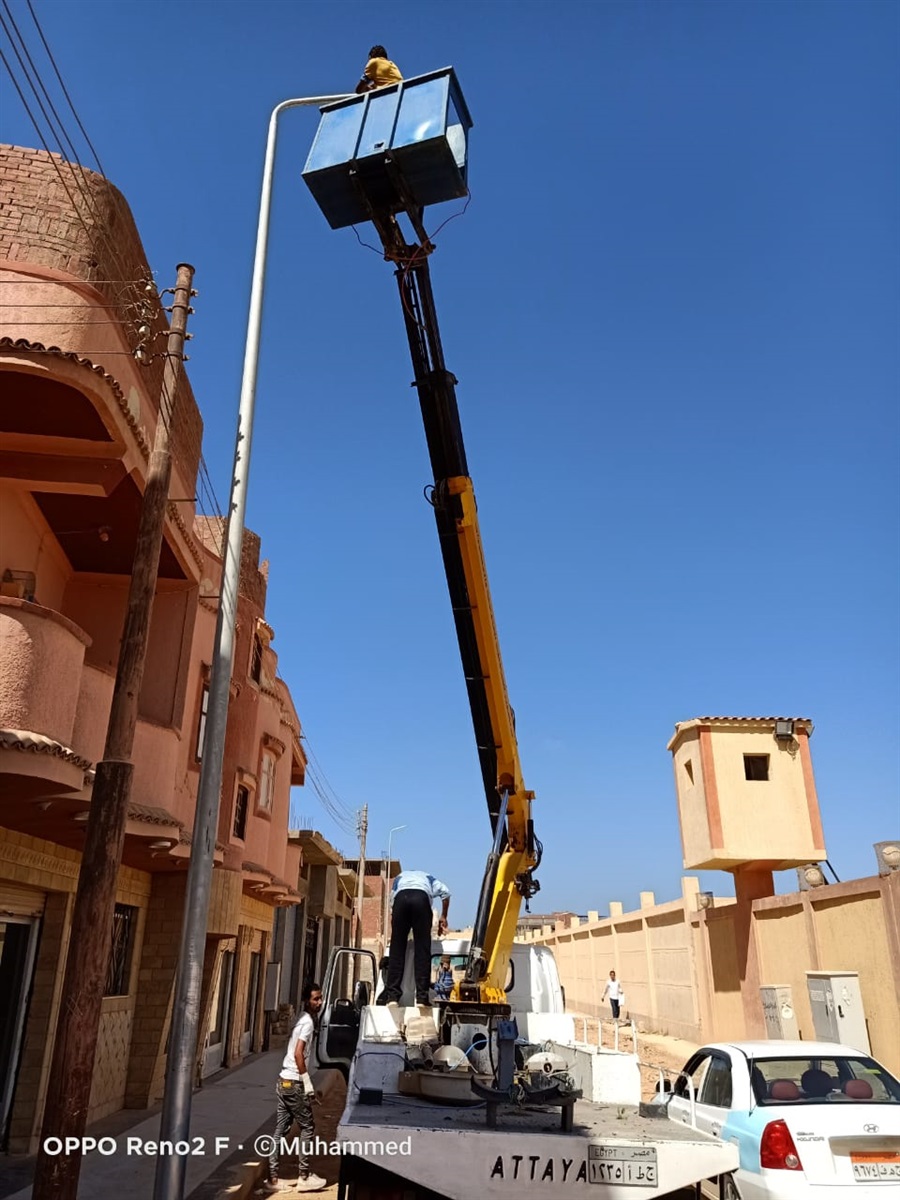 تحويل الكهرباء بمنطقة الكيلو 3 من هوائي لارضي  تحويل الكهرباء بمنطقة الكيلو 3 من هوائي لارضي