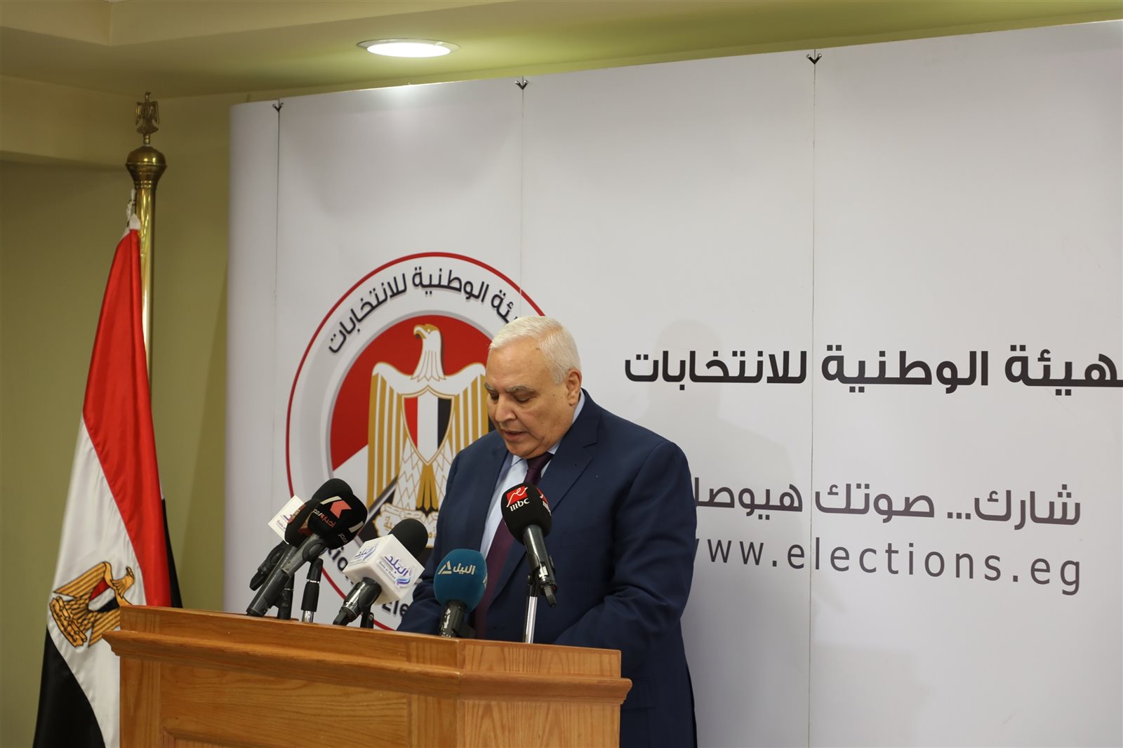 المستشار لاشين إبراهيم رئيس الهيئة الوطنية للانتخابات