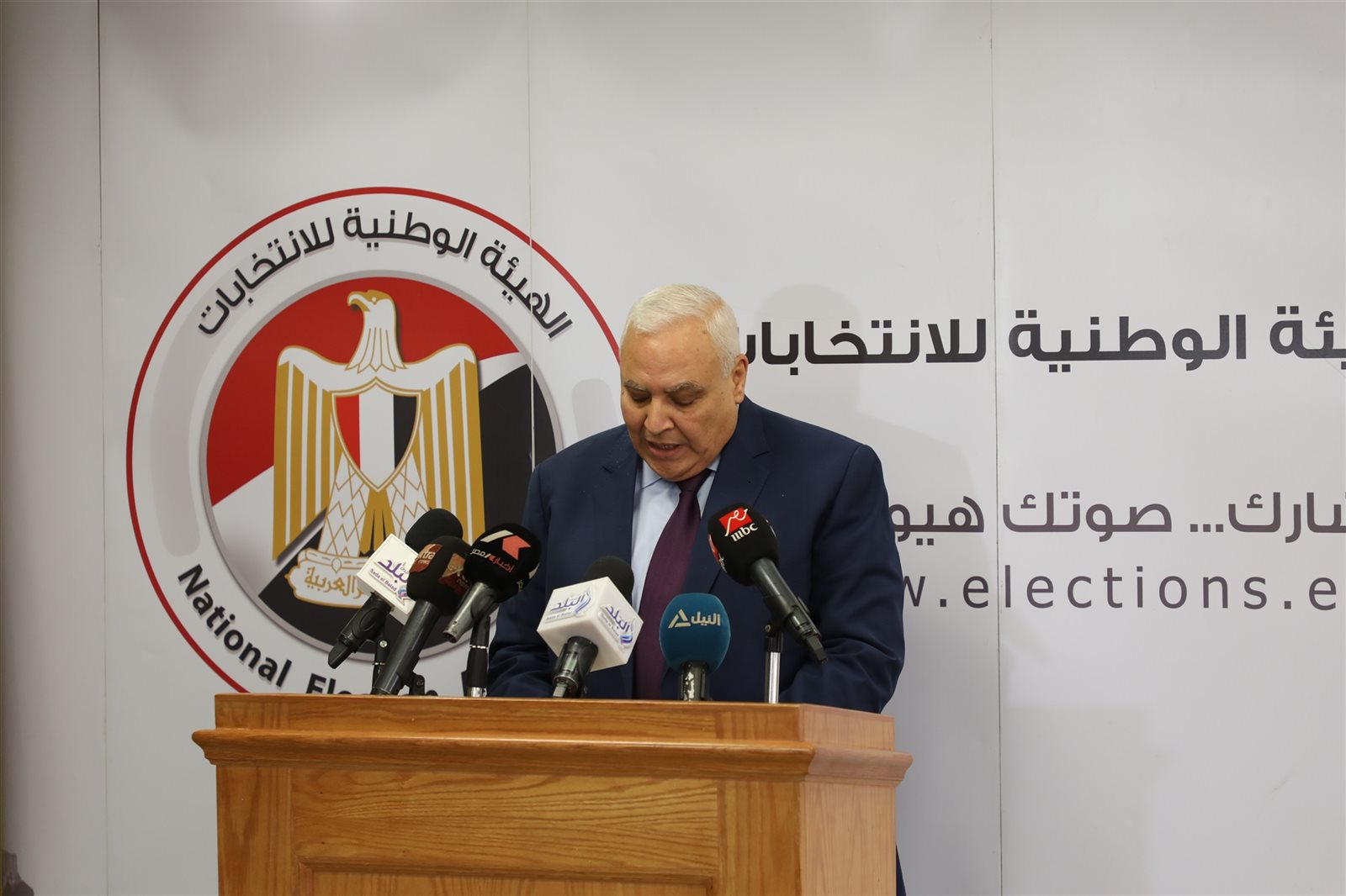 المستشار لاشين إبراهيم رئيس الهيئة الوطنية للانتخابات