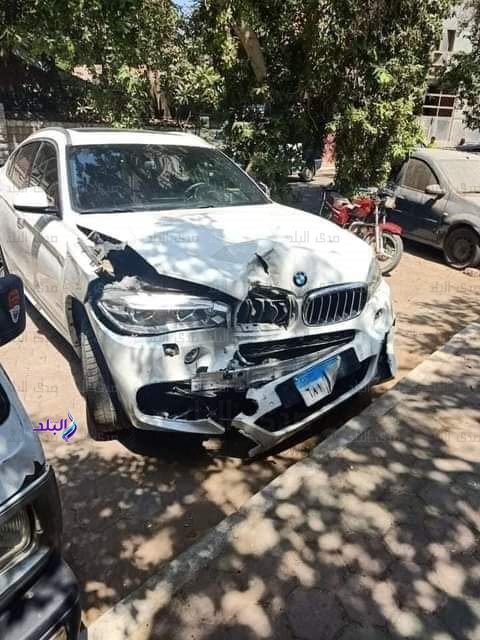 حادث تصادم سيارة لاعب كرة القدم بالنادى الاهلى صالح جمعة