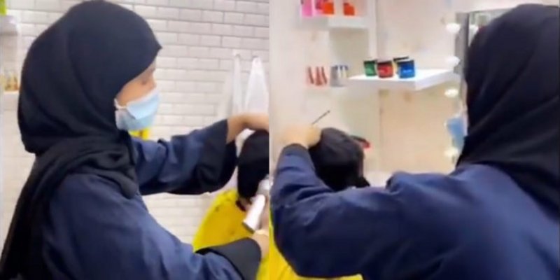 أول سعودية تمتهم مهنة الحلاقة