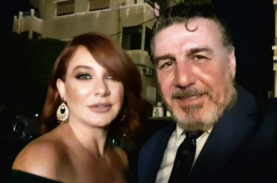 سلاف فواخرجي وزوجها