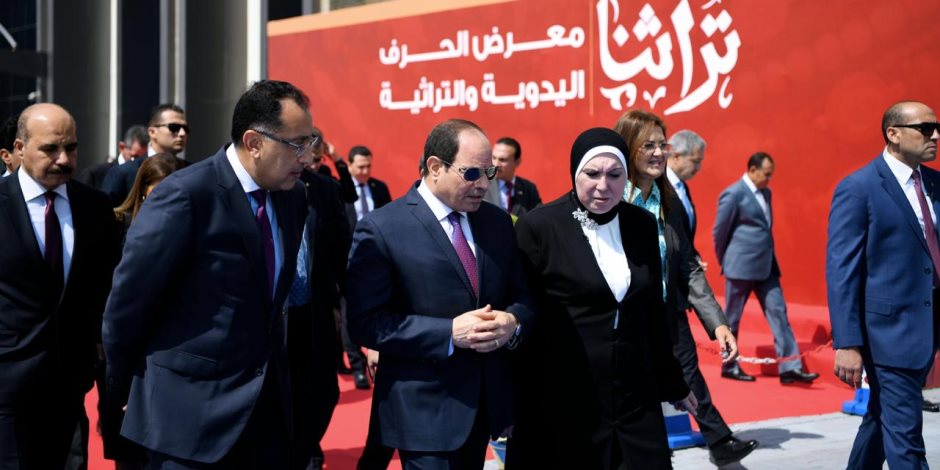 الرئيس خلال افتتاحه لمعرض تراثنا 2019