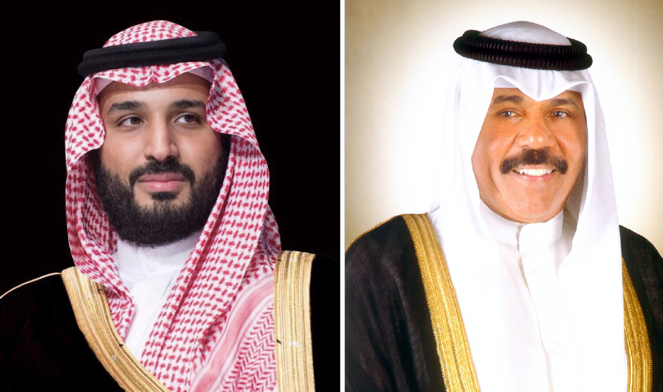 الأمير نواف الأحمد الصباح والأمير محمد بن سلمان