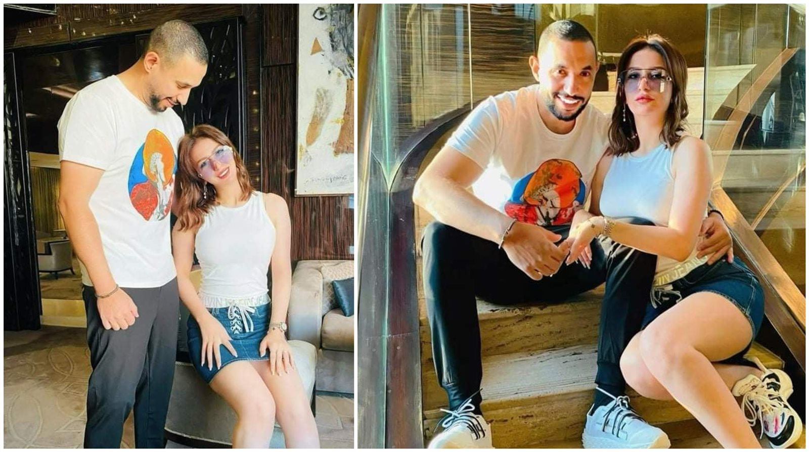 المنتج حسام بدران وزوجته