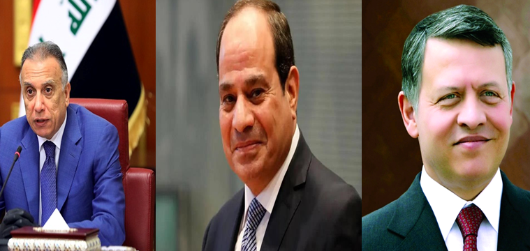 الرئيس السيسي وزعماء العراق والأردن