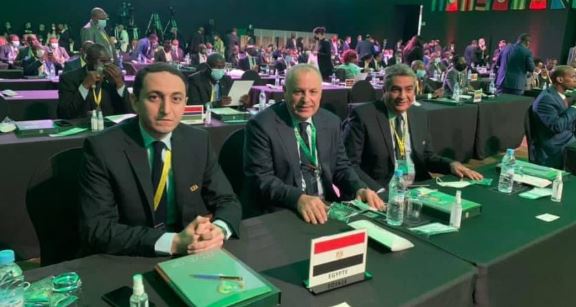 هانى أبوريدة ووفد مصر فى انتخابات الكاف