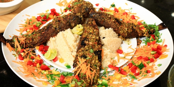  طريقة عمل سمك بوري مشوي بالردة