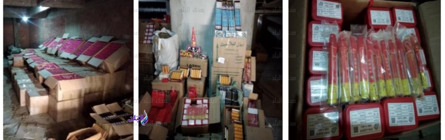 ضبط ألعاب نارية بحوزة صاحب محل
