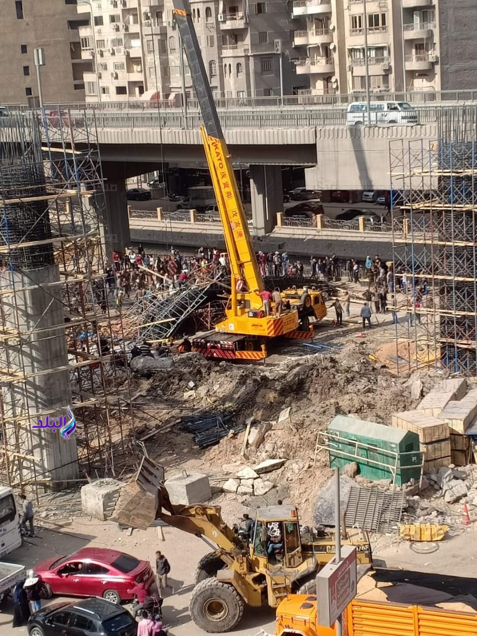 سقوط عامود من كوبري ترسا